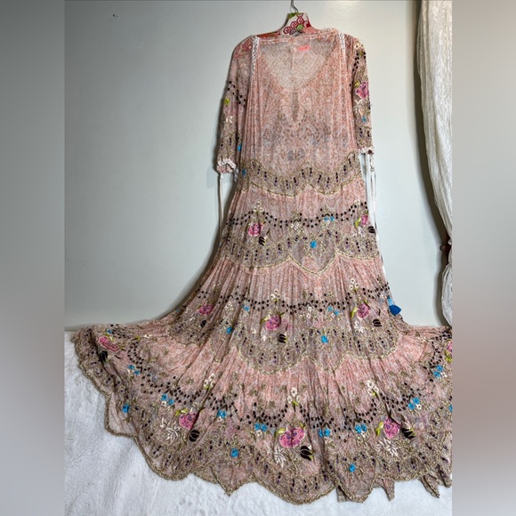 Free People Party Rosalie Beaded Tassels Embroidered Maxi Dress - Picture 10 of 10